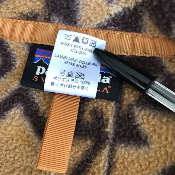 Patagonia Synchilla Montana Siete Brown Bear Snap-T Fleece Pullover Mens S Vtg - Picture 6 of 10